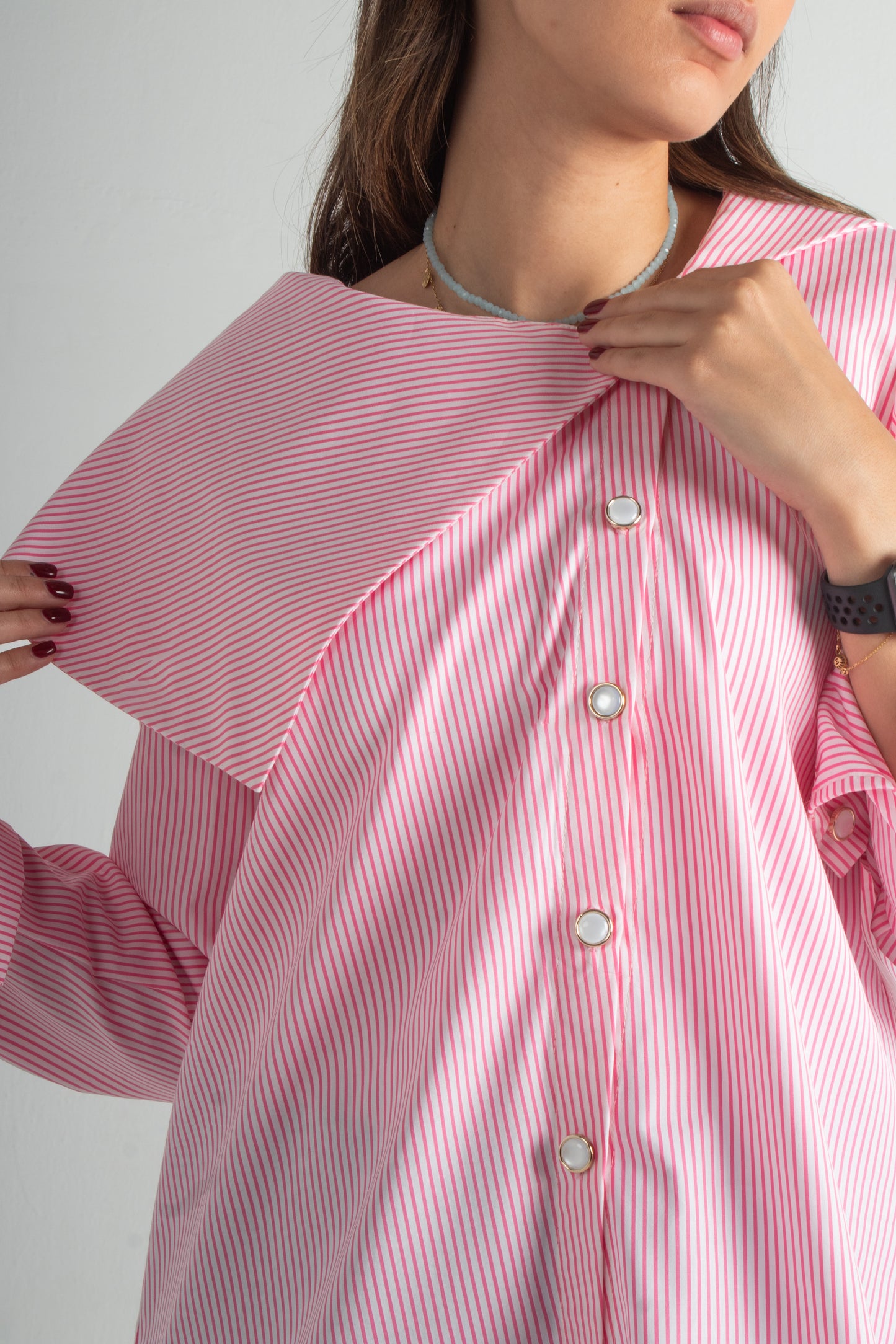 Stripped pink poplin shirt