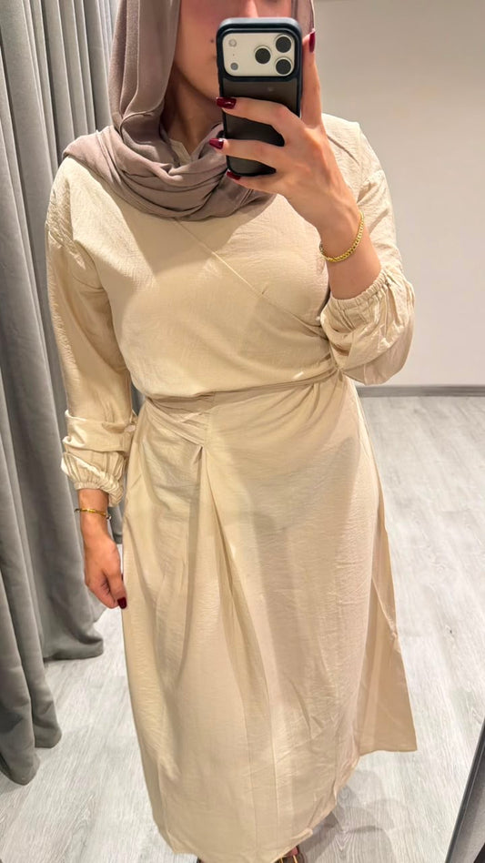 Greece linen dress in beige