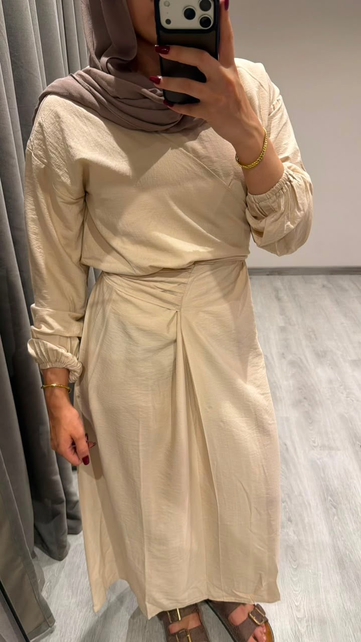 Greece linen dress in beige