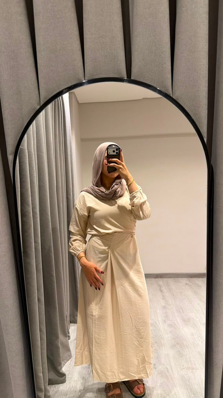 Greece linen dress in beige