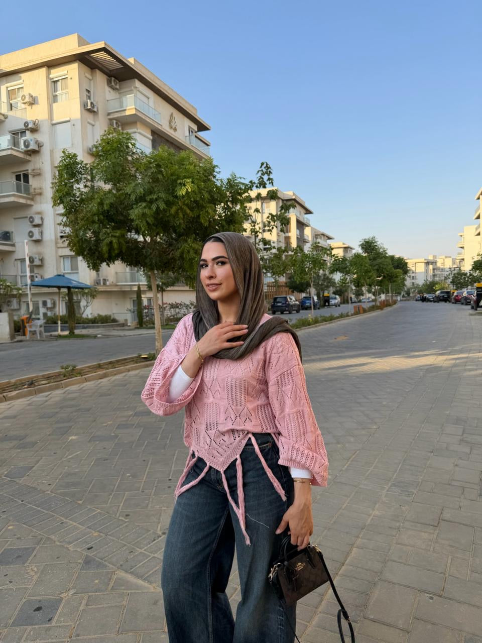 Sway knitted top in Pink