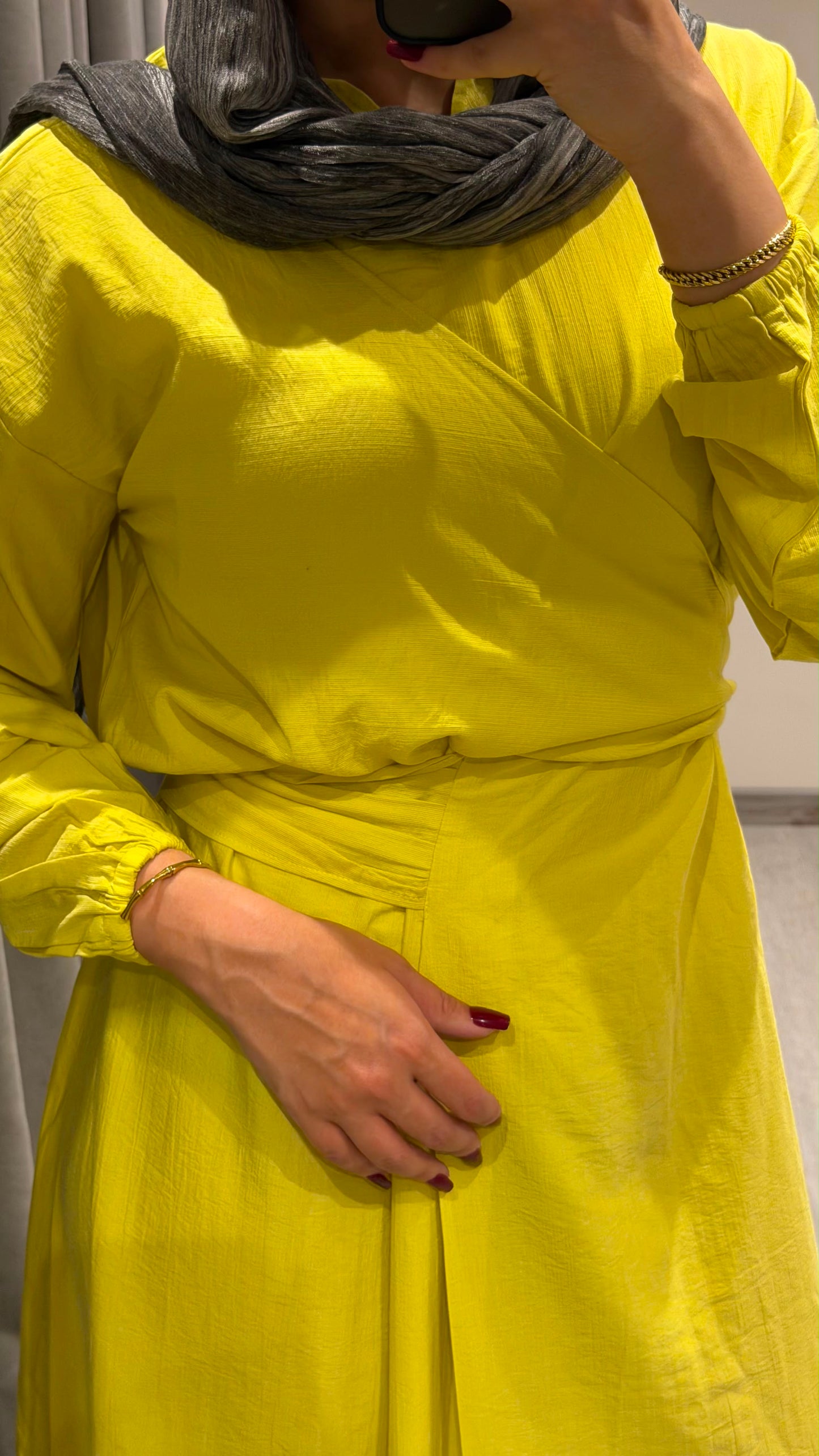 Greece linen dress in yellow