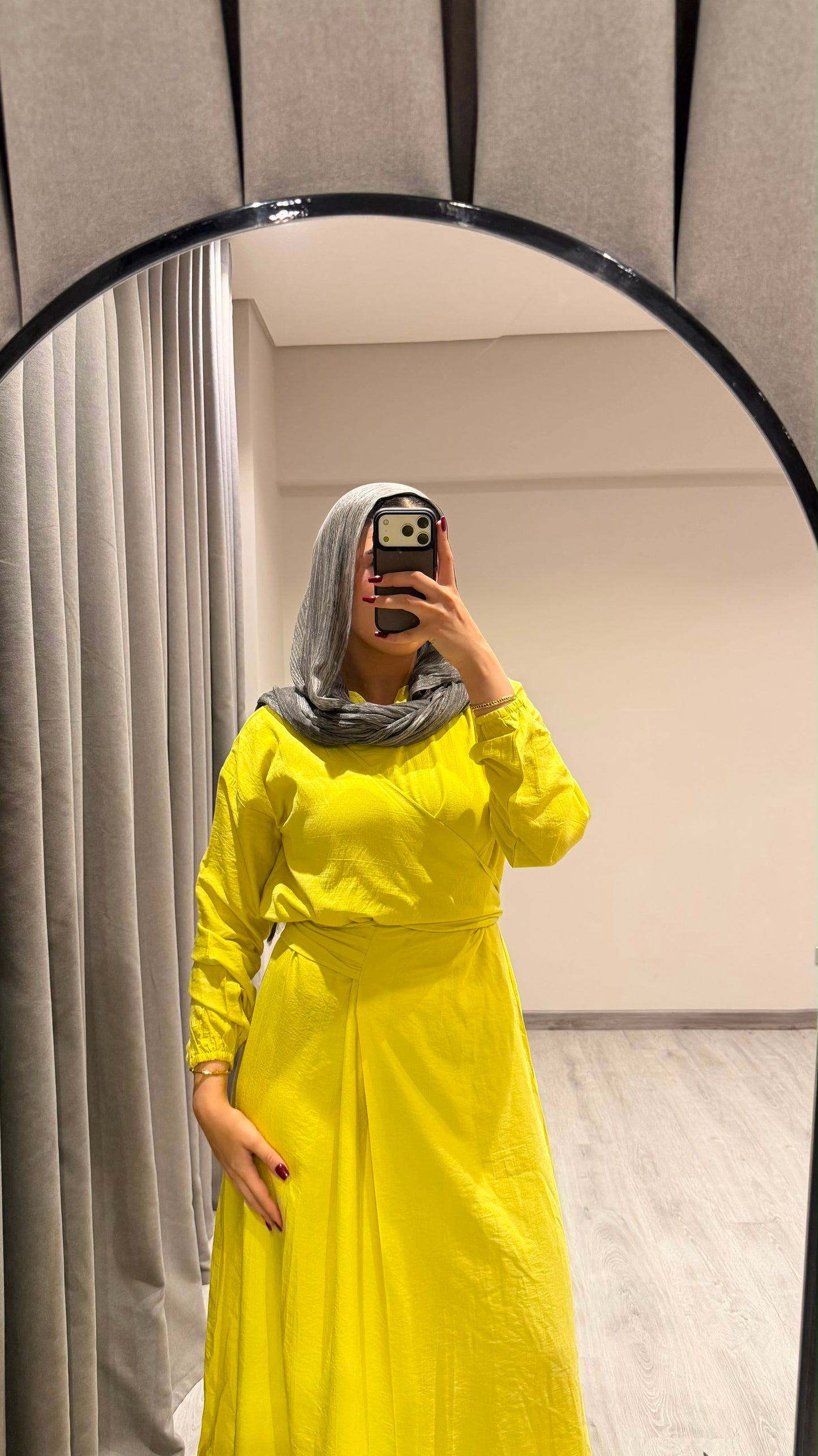 Greece linen dress in yellow
