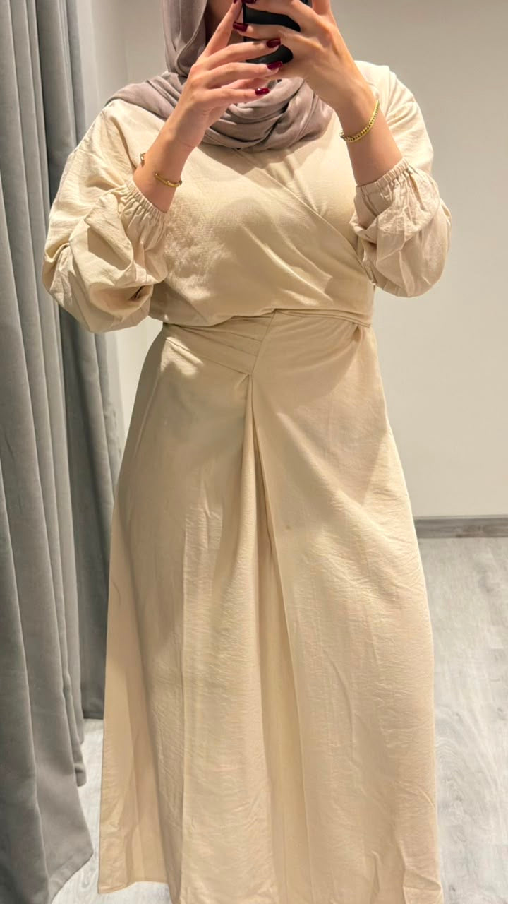 Greece linen dress in beige