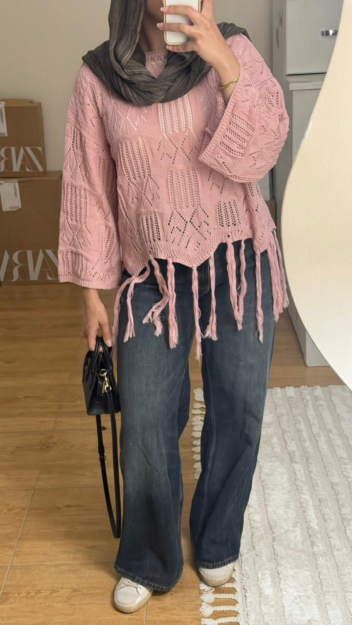 Sway knitted top in Pink