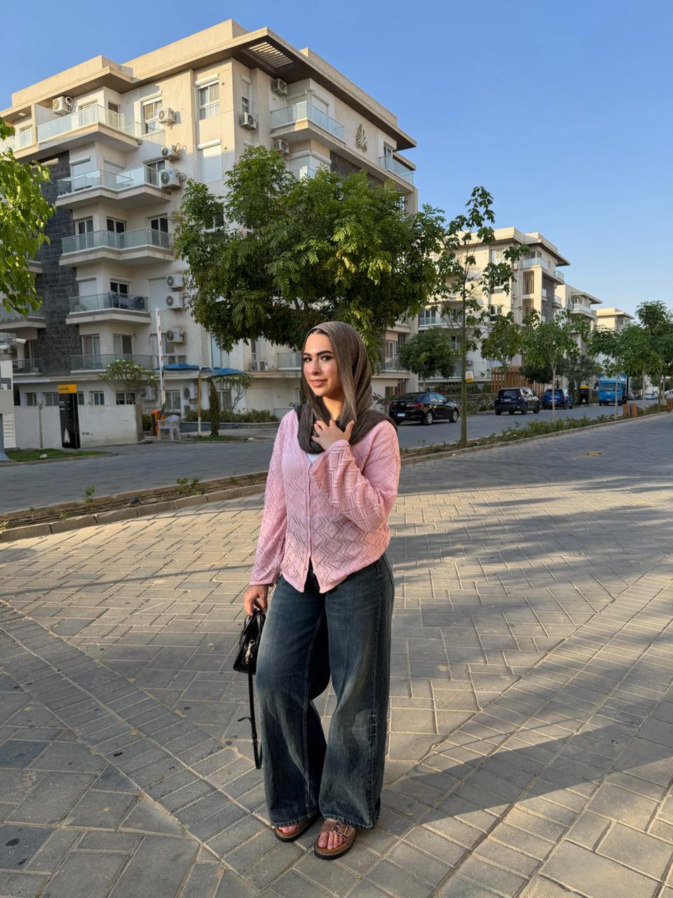 CozyButton Crochet cardigan in pink