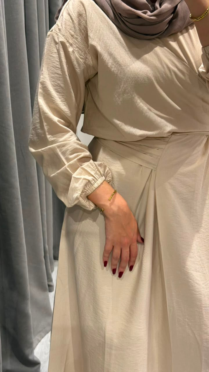 Greece linen dress in beige