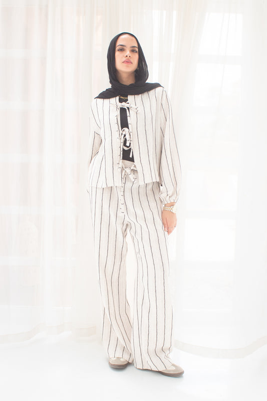 Stripped linen set