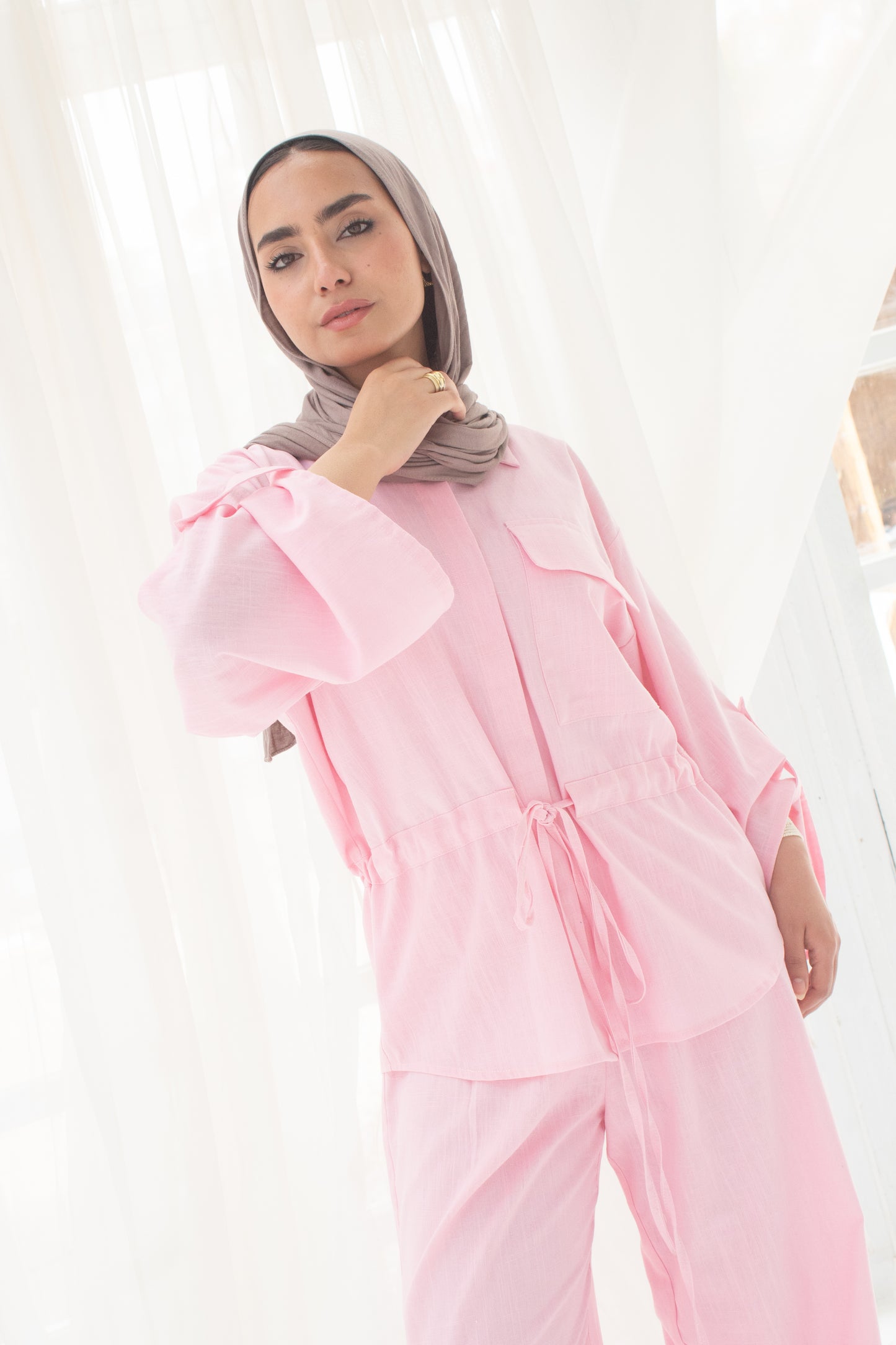 Loly Pink linen set