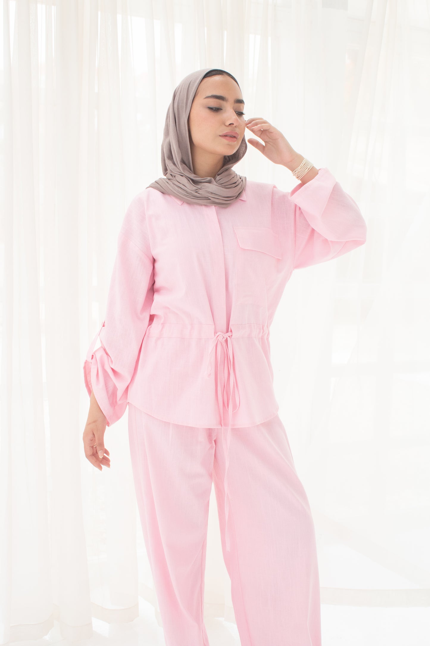 Loly Pink linen set