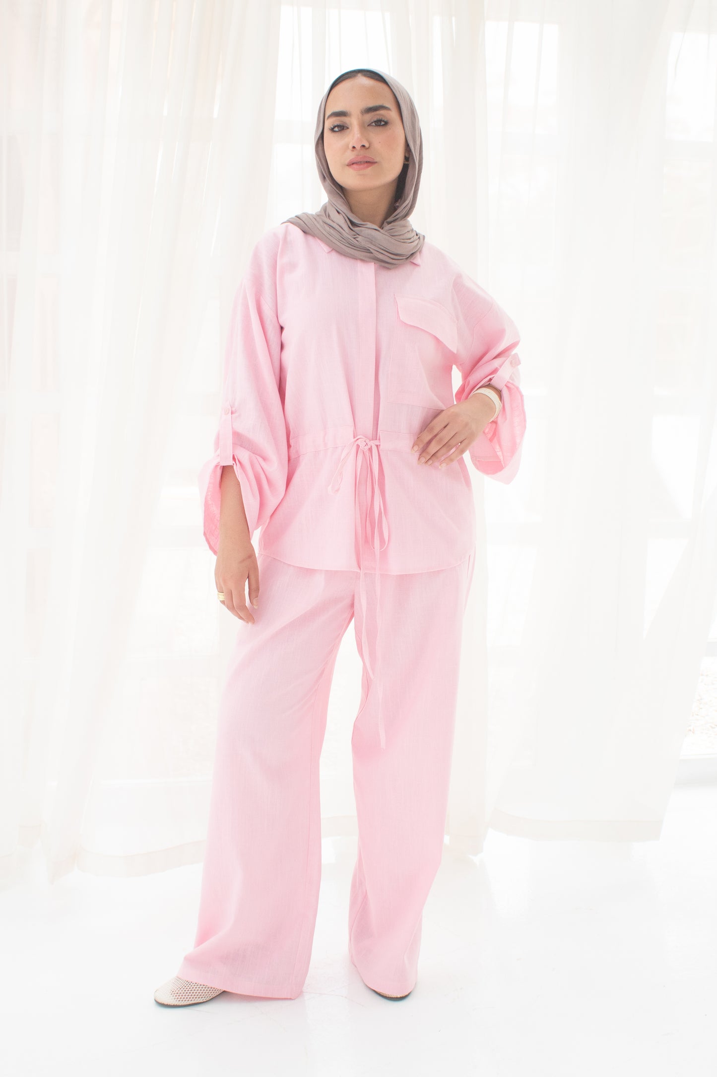 Loly Pink linen set