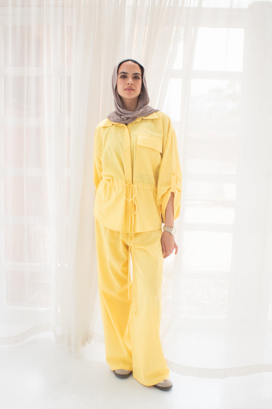 Loly yellow linen set
