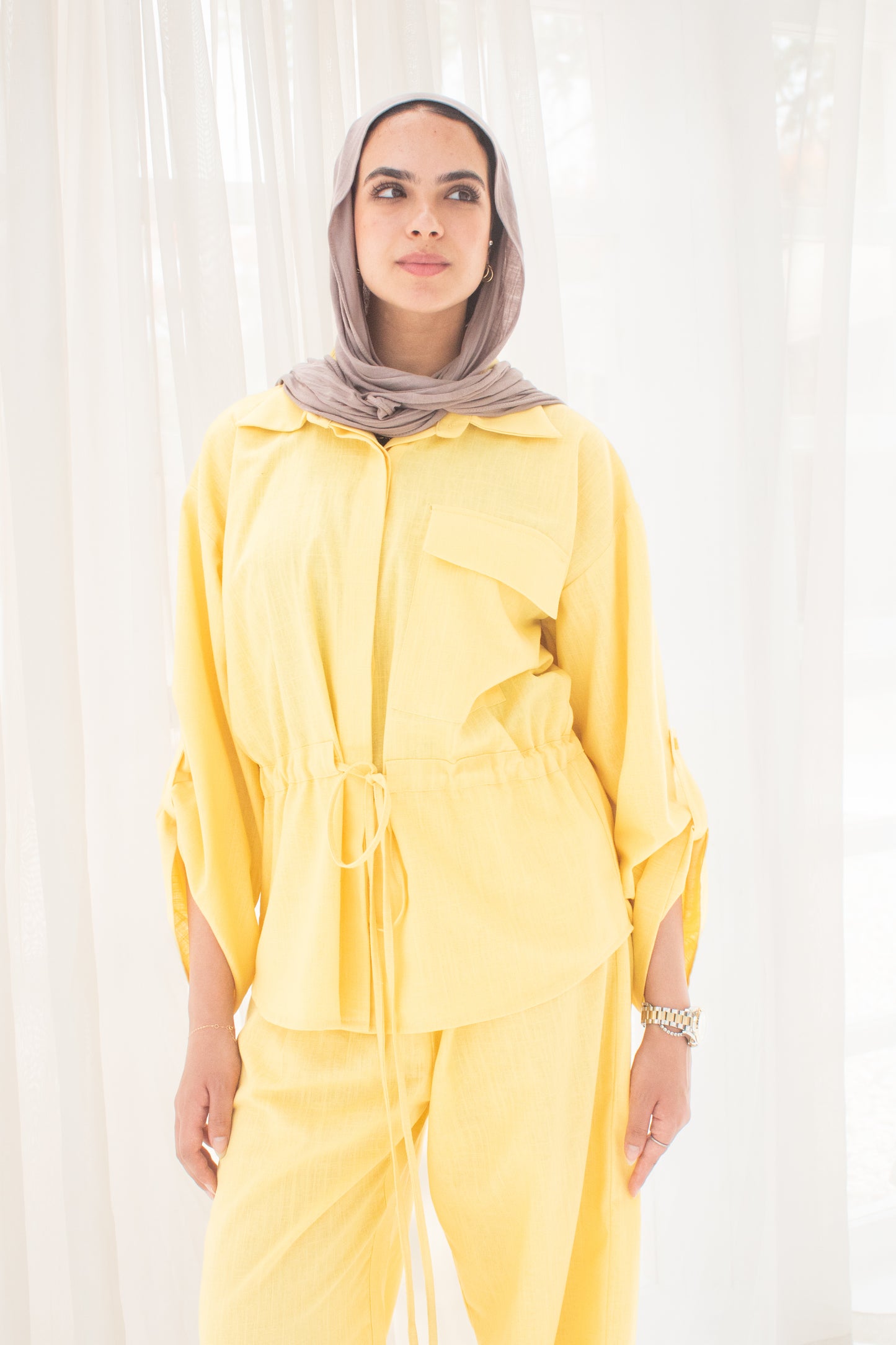 Loly yellow linen set