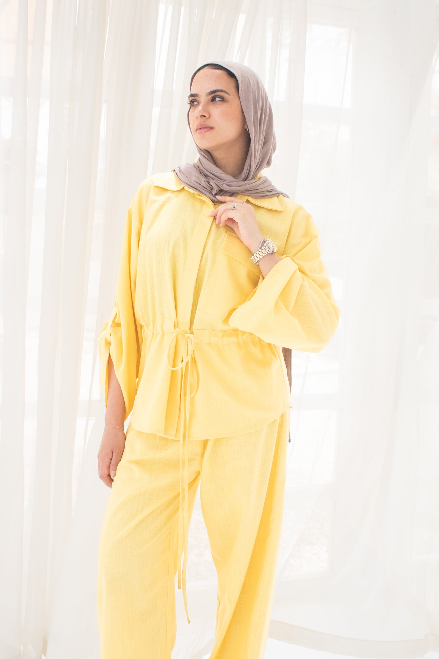 Loly yellow linen set