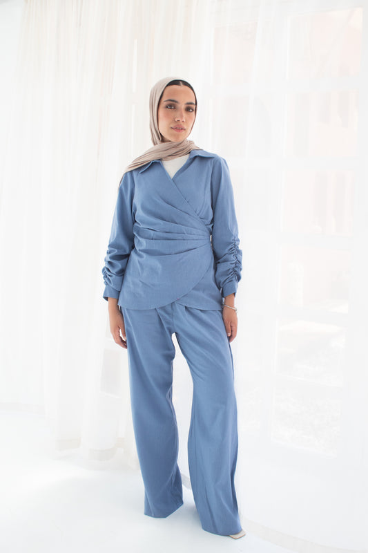 Azure (blue) linen set