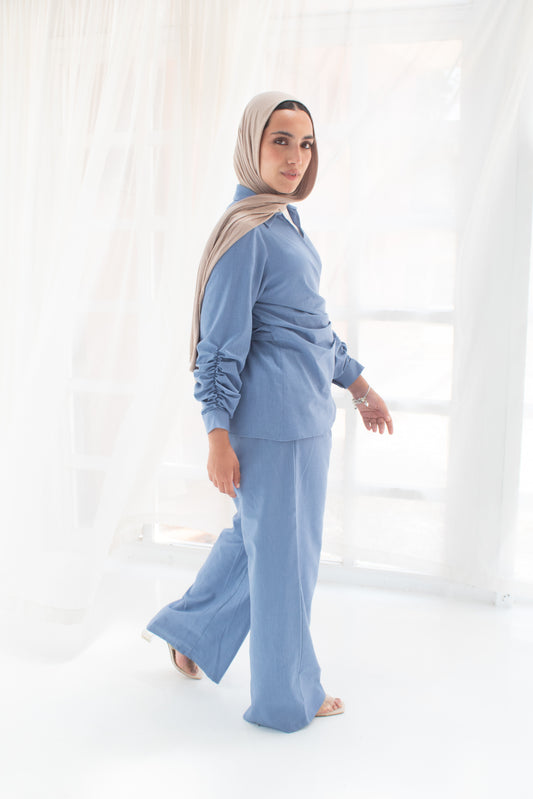 Azure (blue) linen set