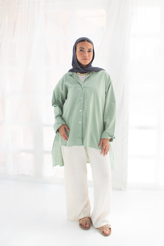 Linen shirt in mint green