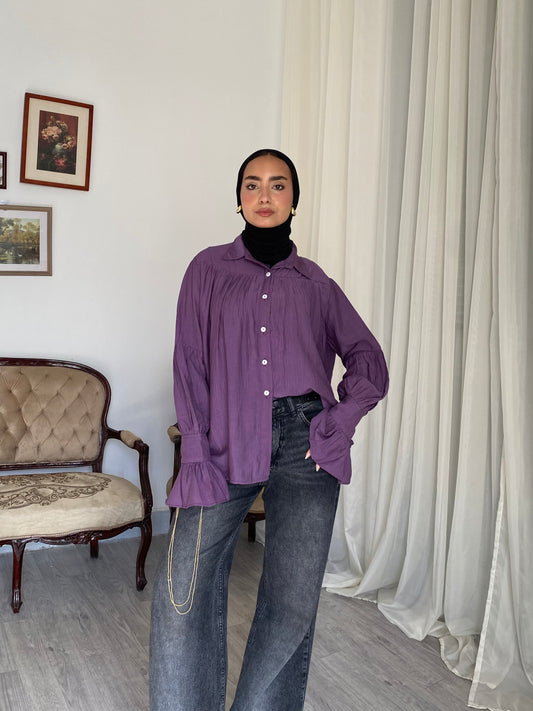 Memy fluffy blouse in purple