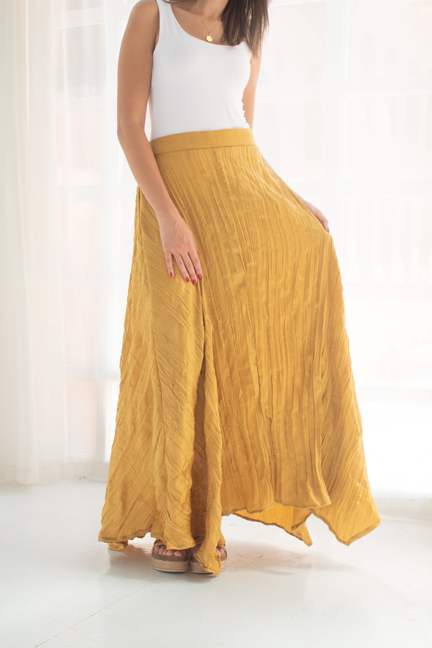 Crushed skirt in Yellow