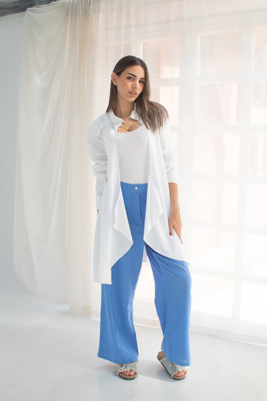 White circuitous Shimmered blouse