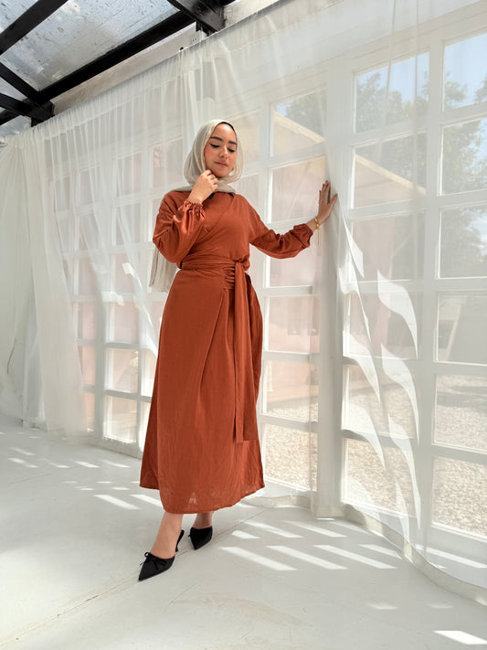 Greece Havana linen dress