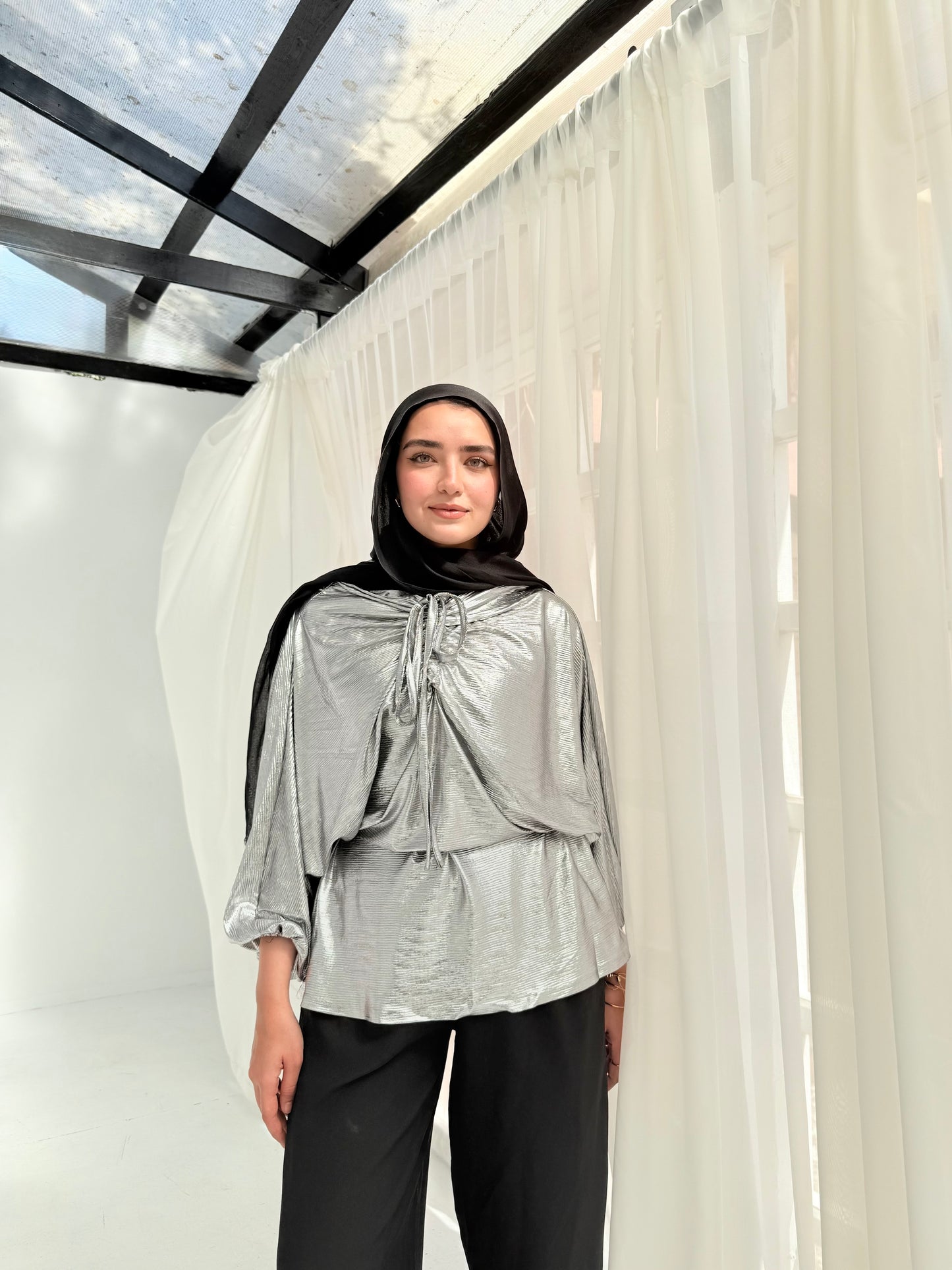 Soirée silver Jersey Blouse