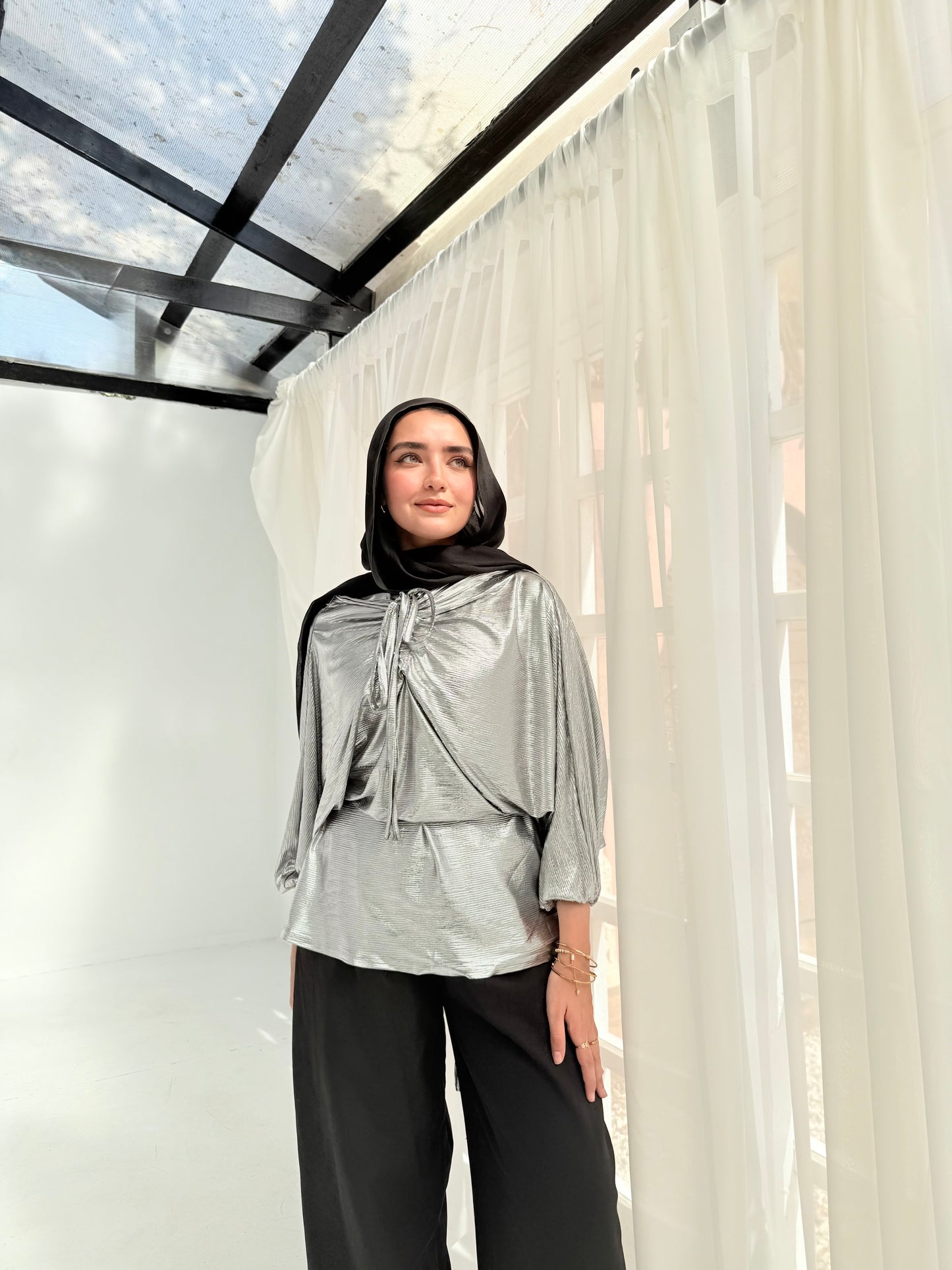 Soirée silver Jersey Blouse