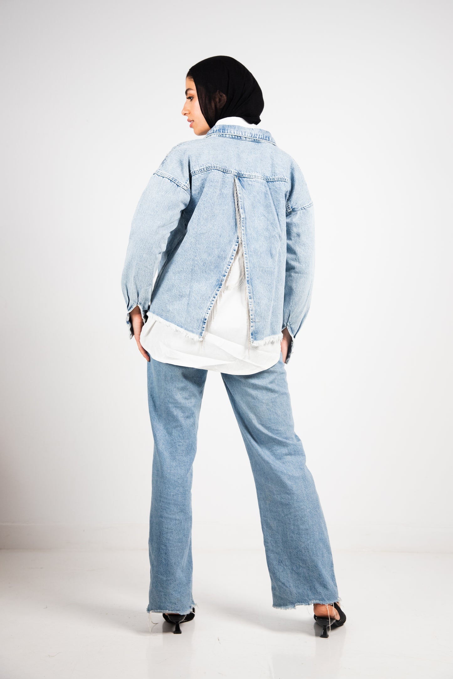 Baby blue denim jacket