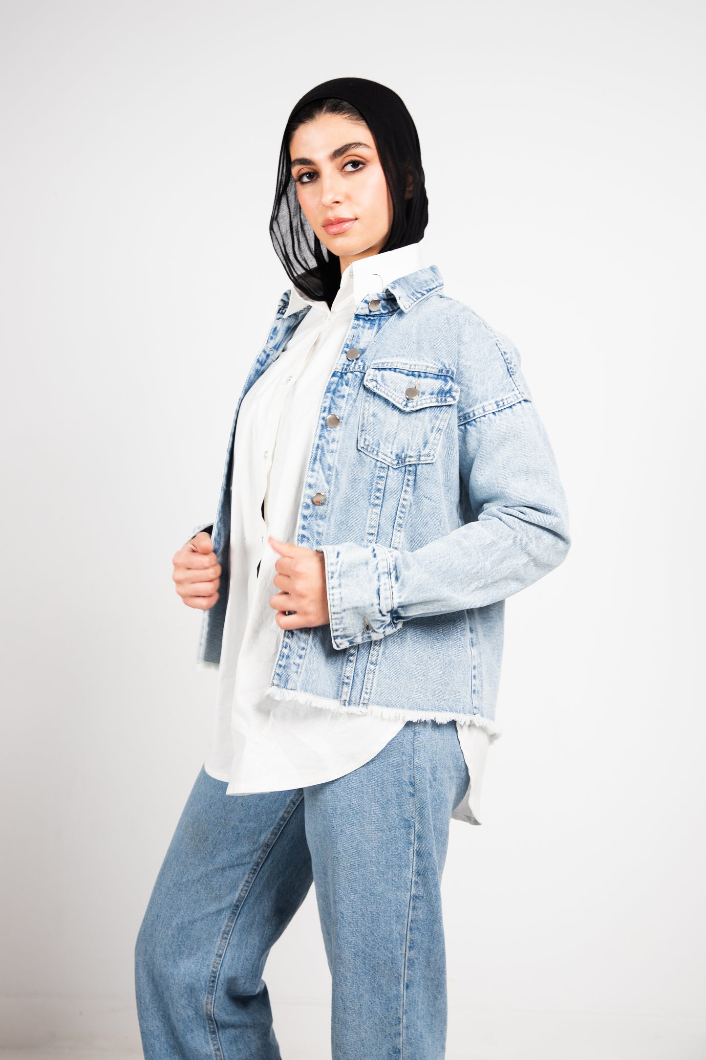 Baby blue denim jacket