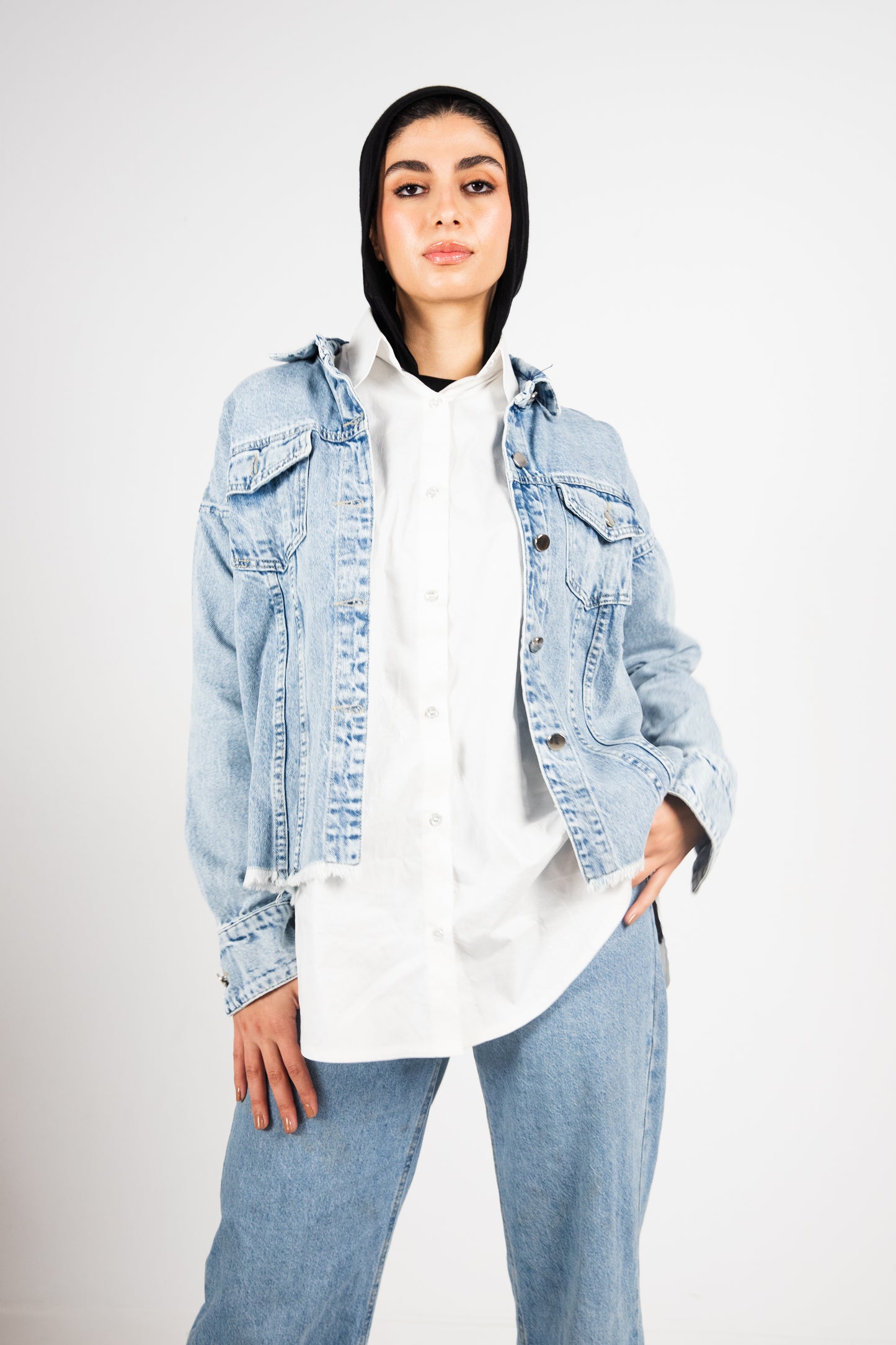 Baby blue denim jacket