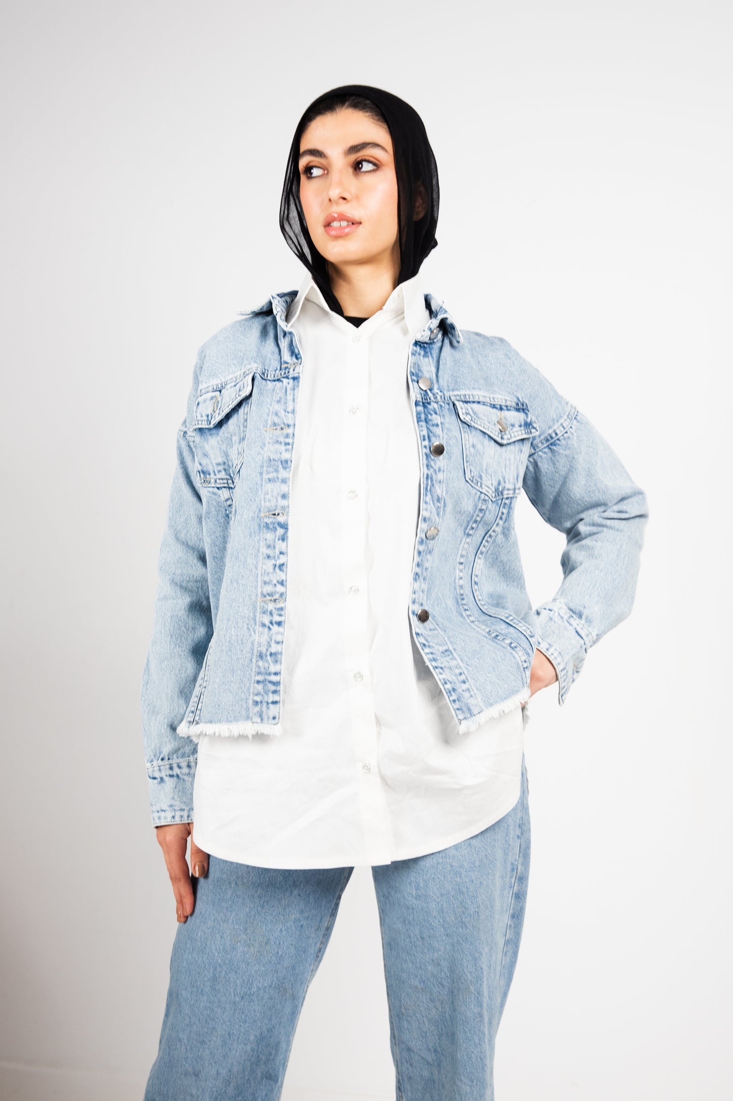 Baby blue denim jacket