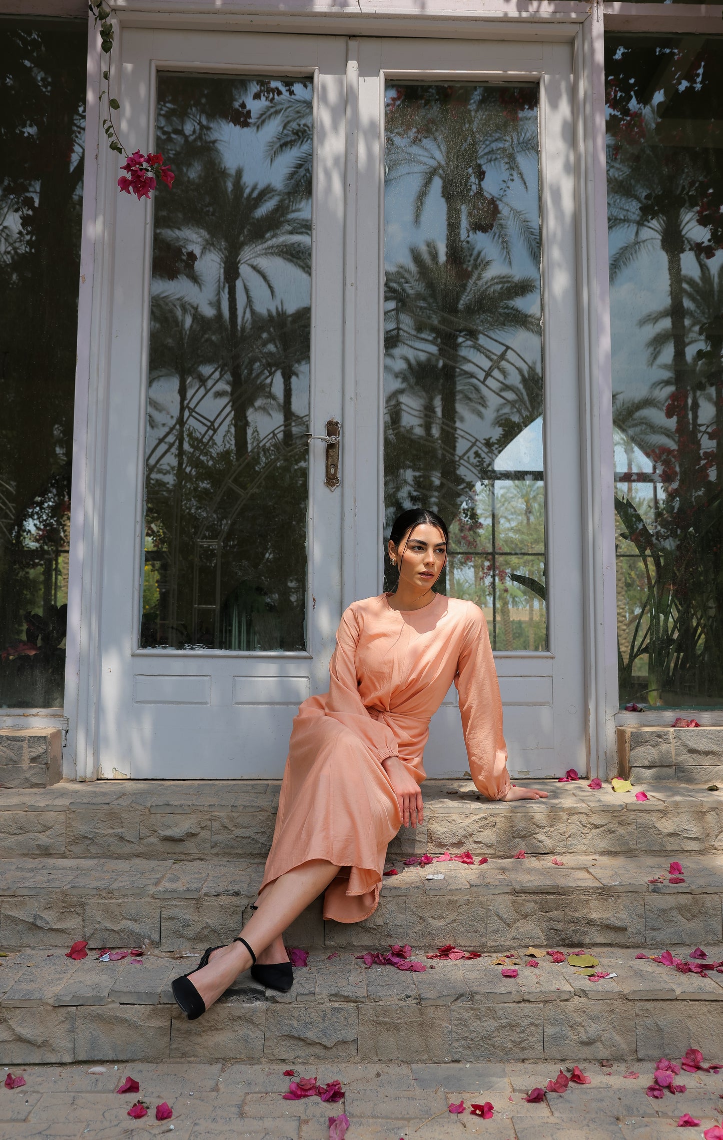 Sofia diamond dress in Peach