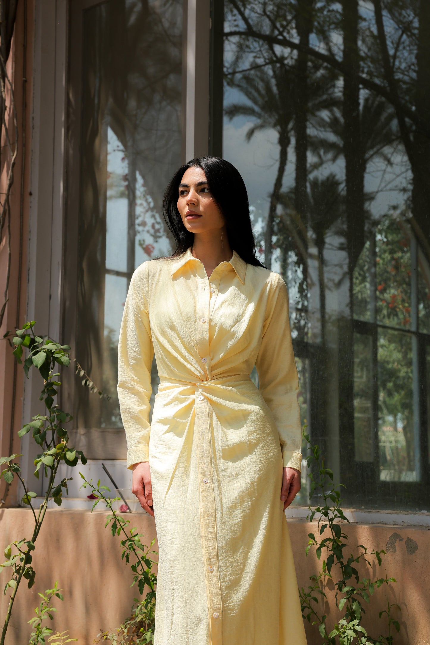Soli dress in butter yellow