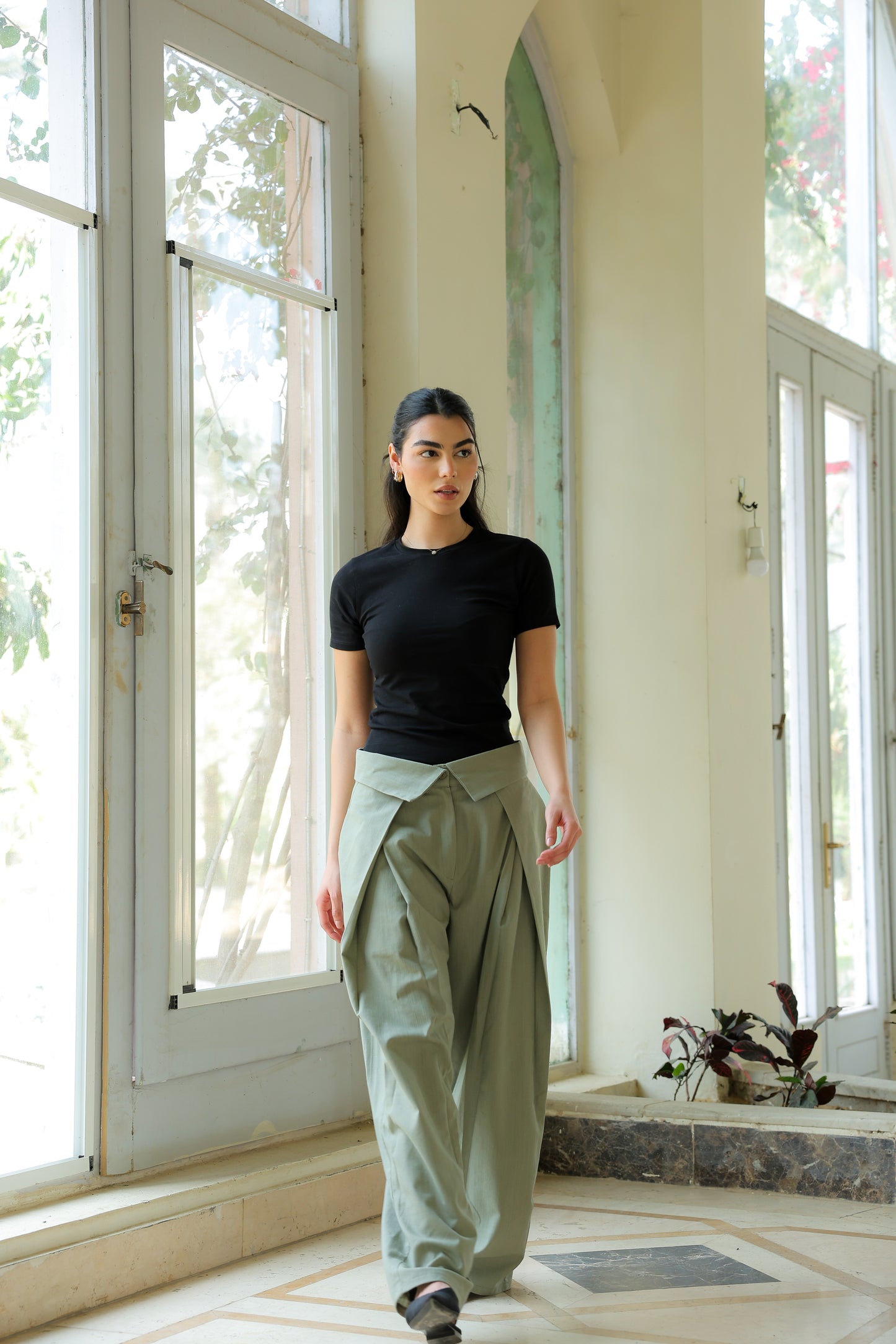 Matteo pants in linen mint