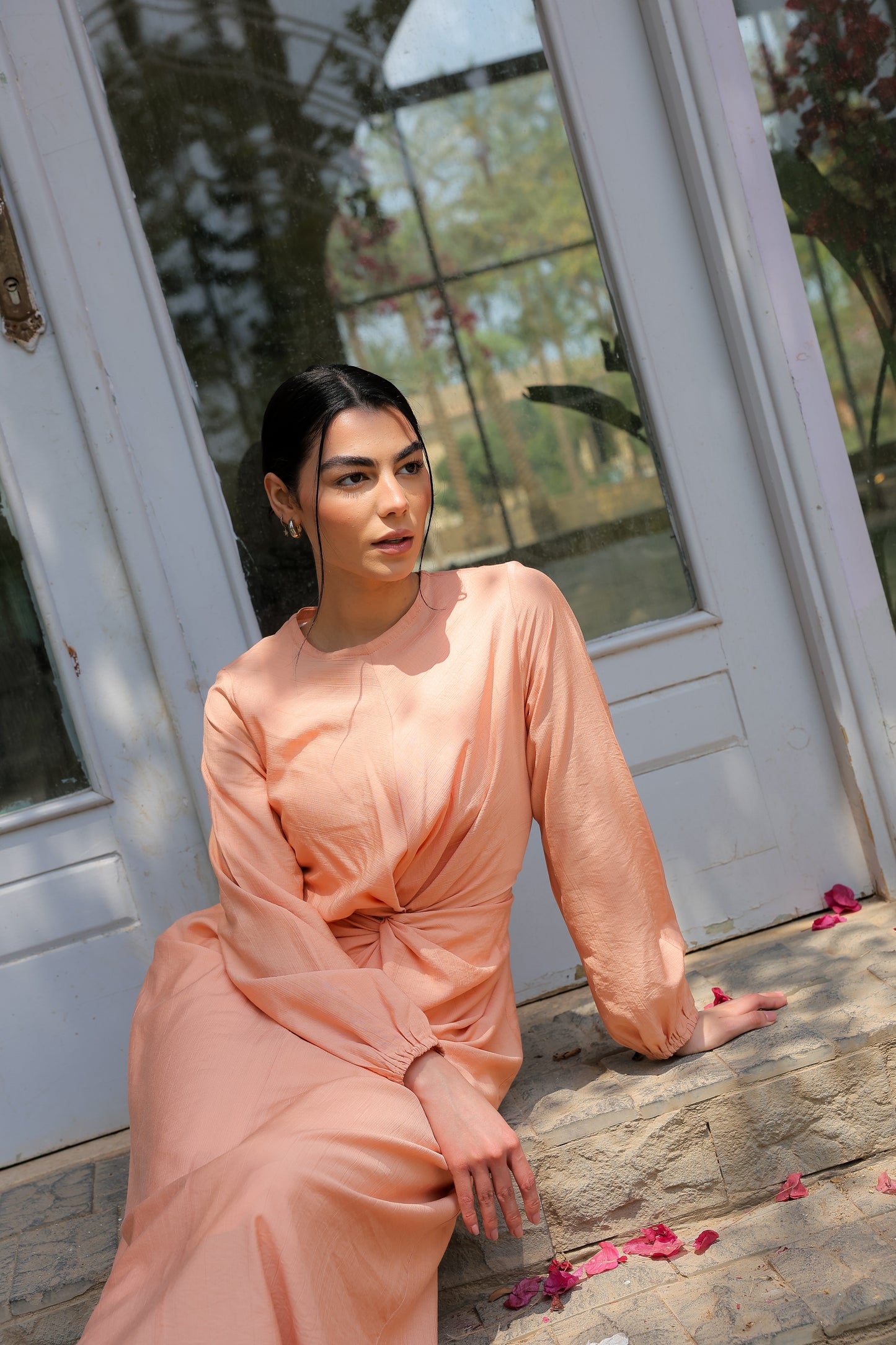 Sofia diamond dress in Peach