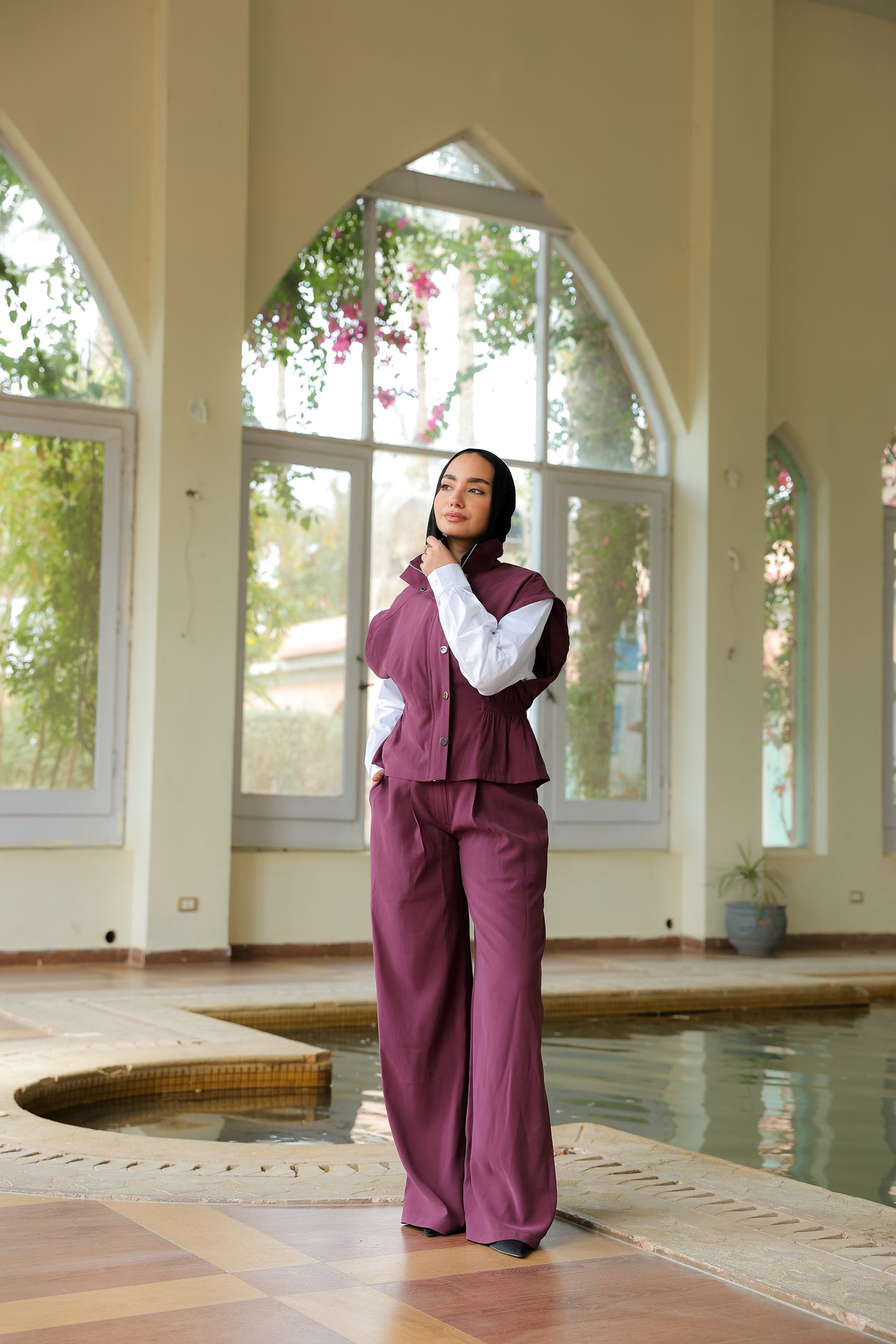 City Girl Set In burgundy