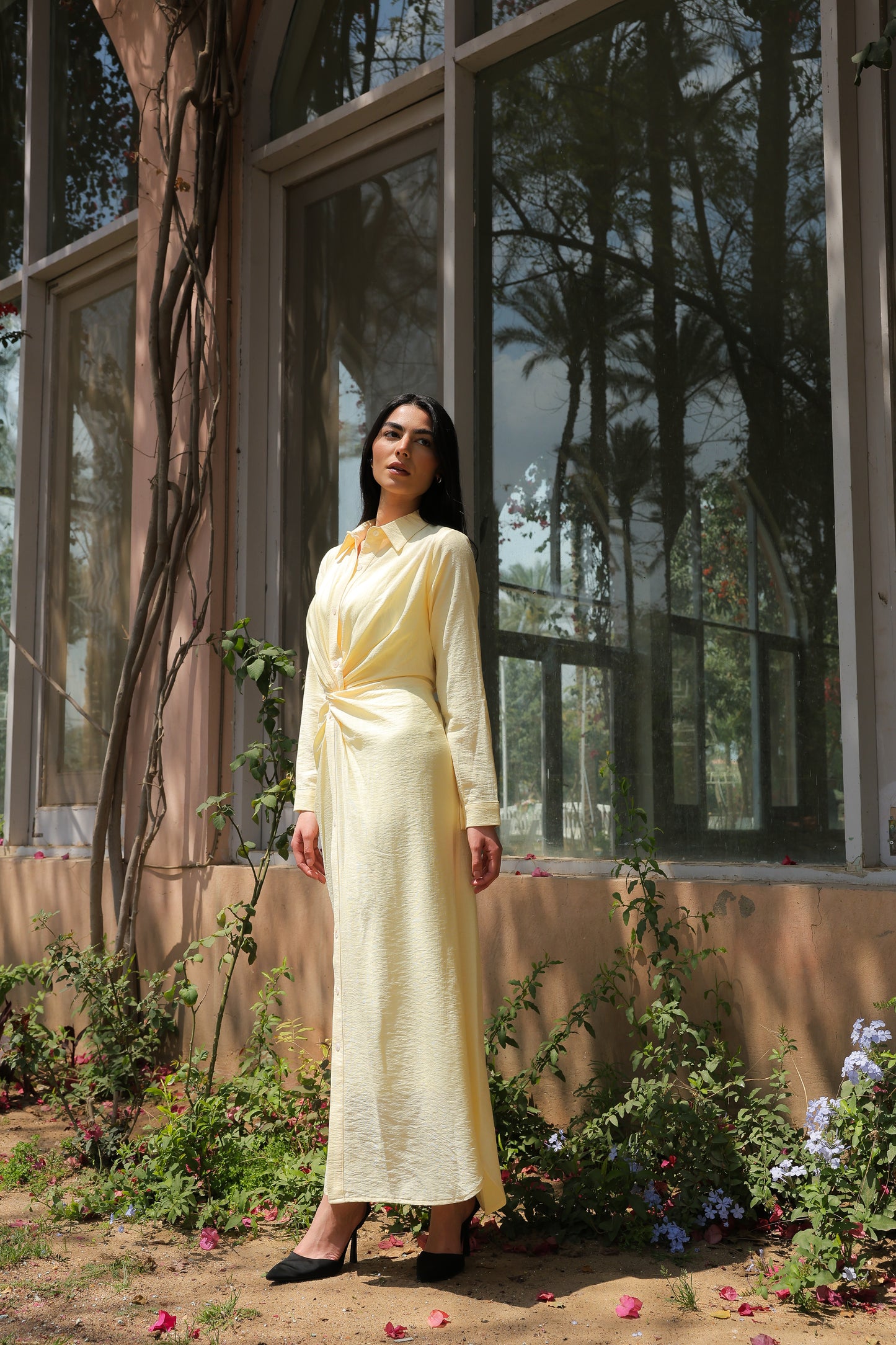 Soli dress in butter yellow