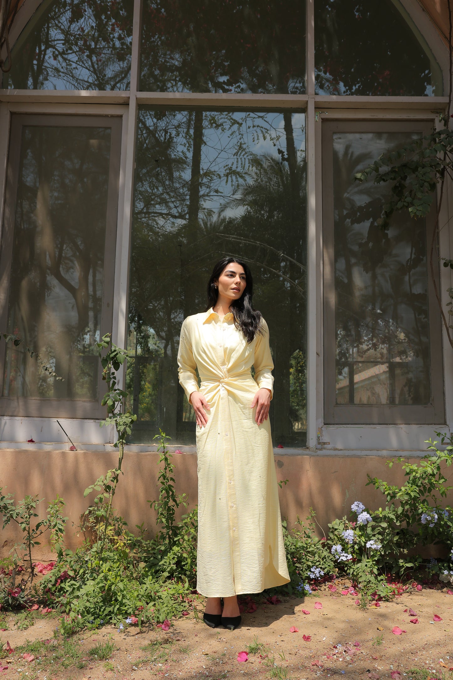 Soli dress in butter yellow