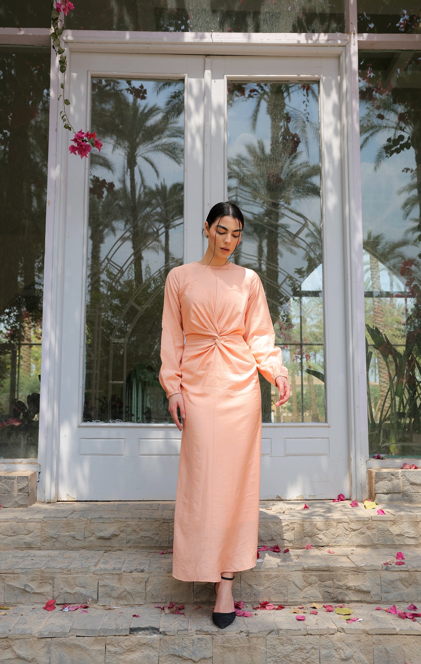 Sofia diamond dress in Peach