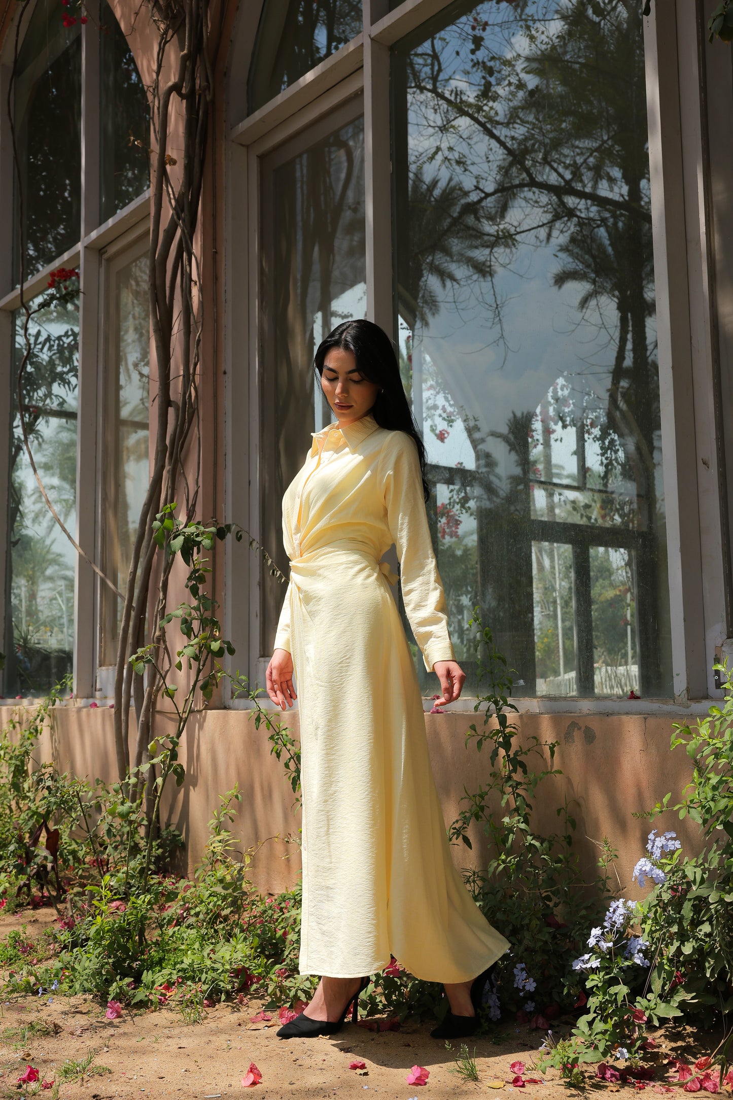 Soli dress in butter yellow