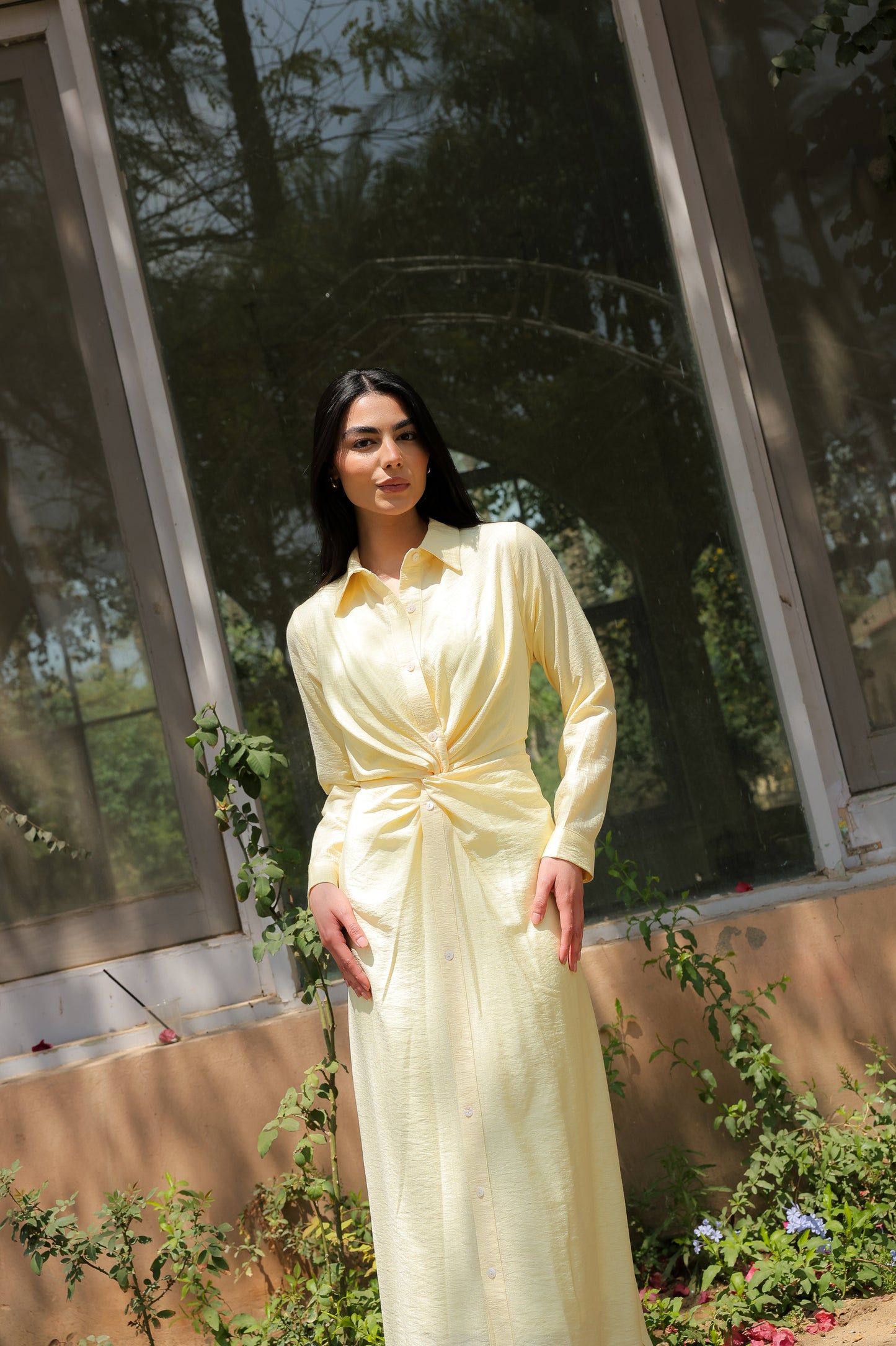 Soli dress in butter yellow