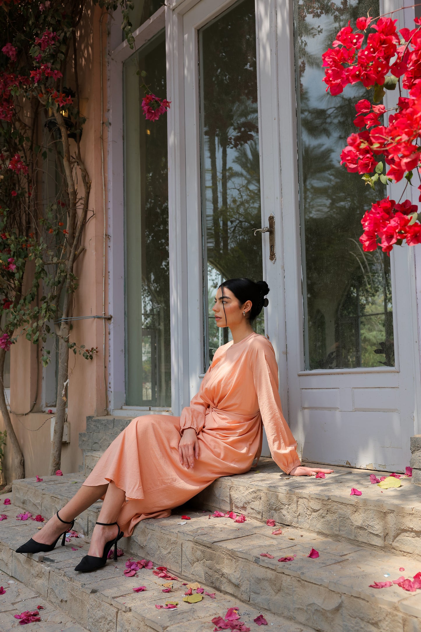 Sofia diamond dress in Peach