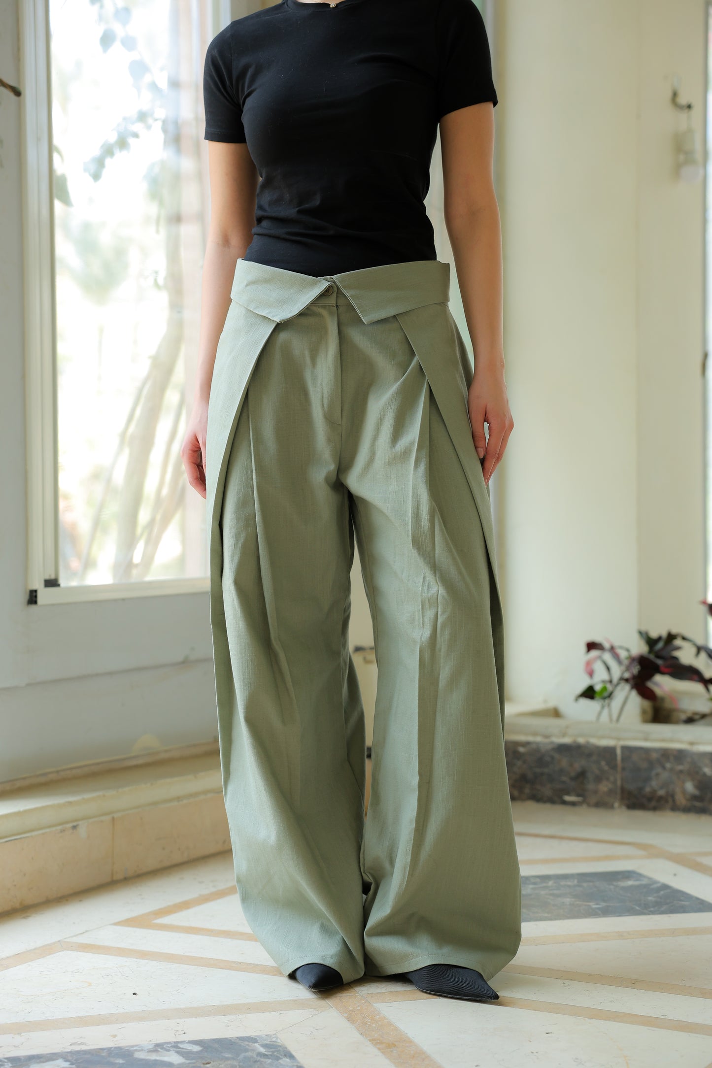 Matteo pants in linen mint
