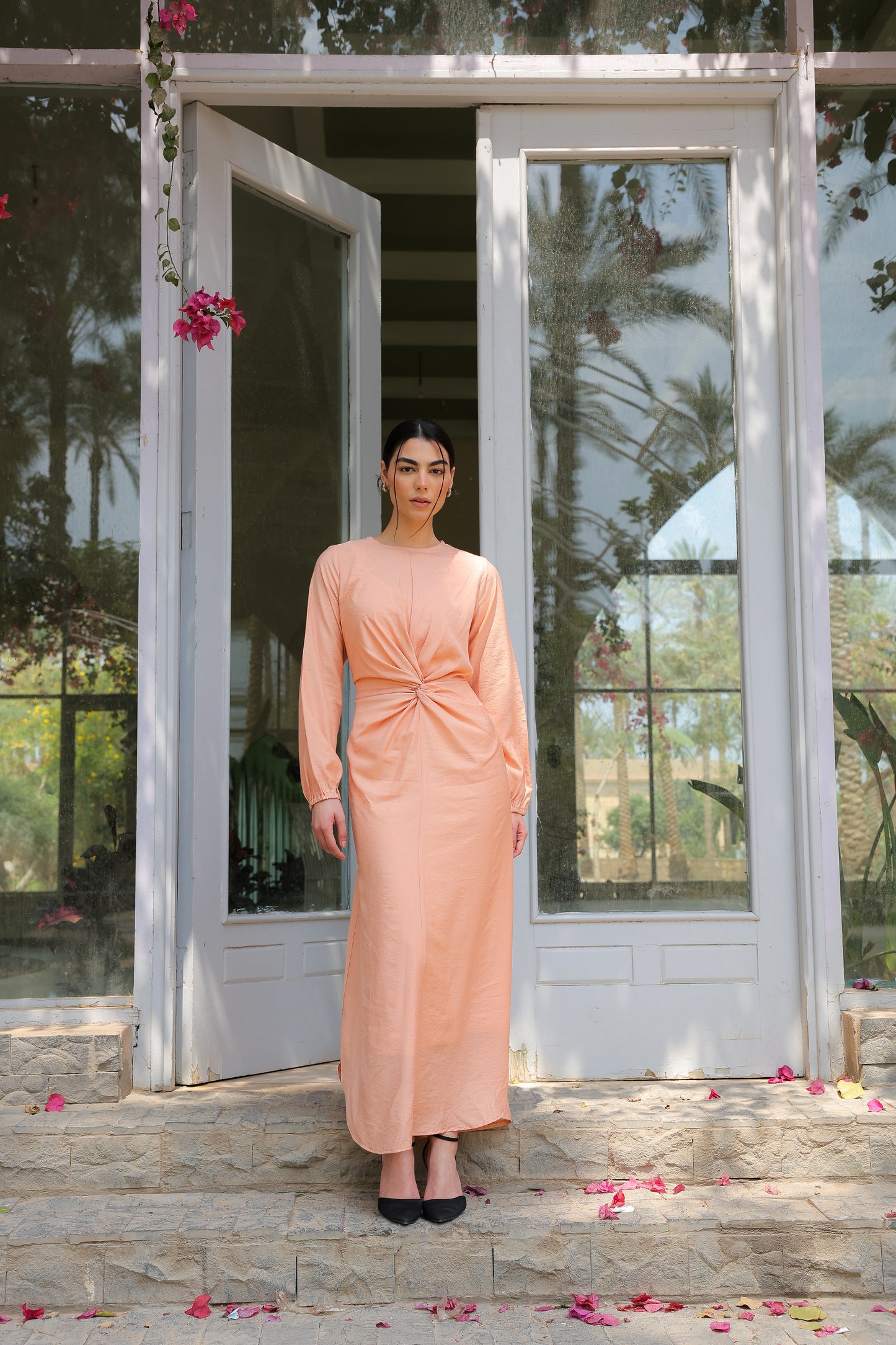 Sofia diamond dress in Peach