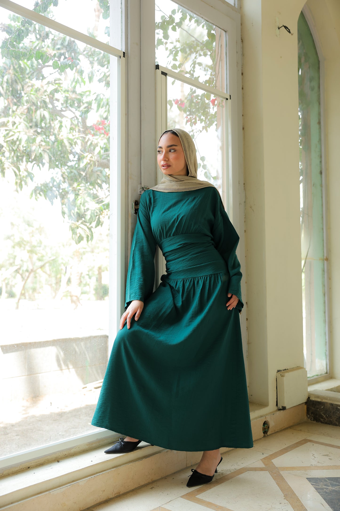 Salu dress in dark teal
