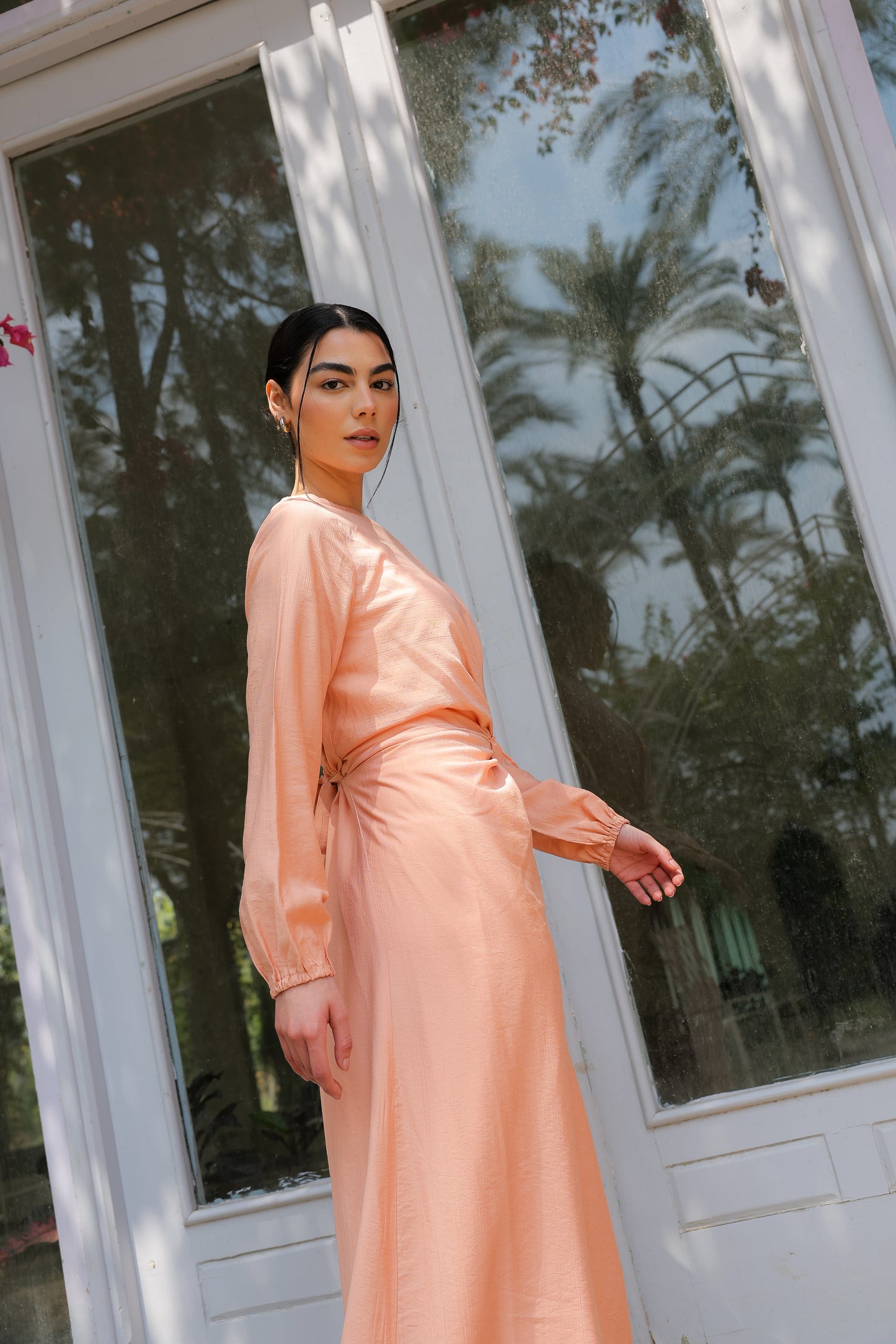 Sofia diamond dress in Peach