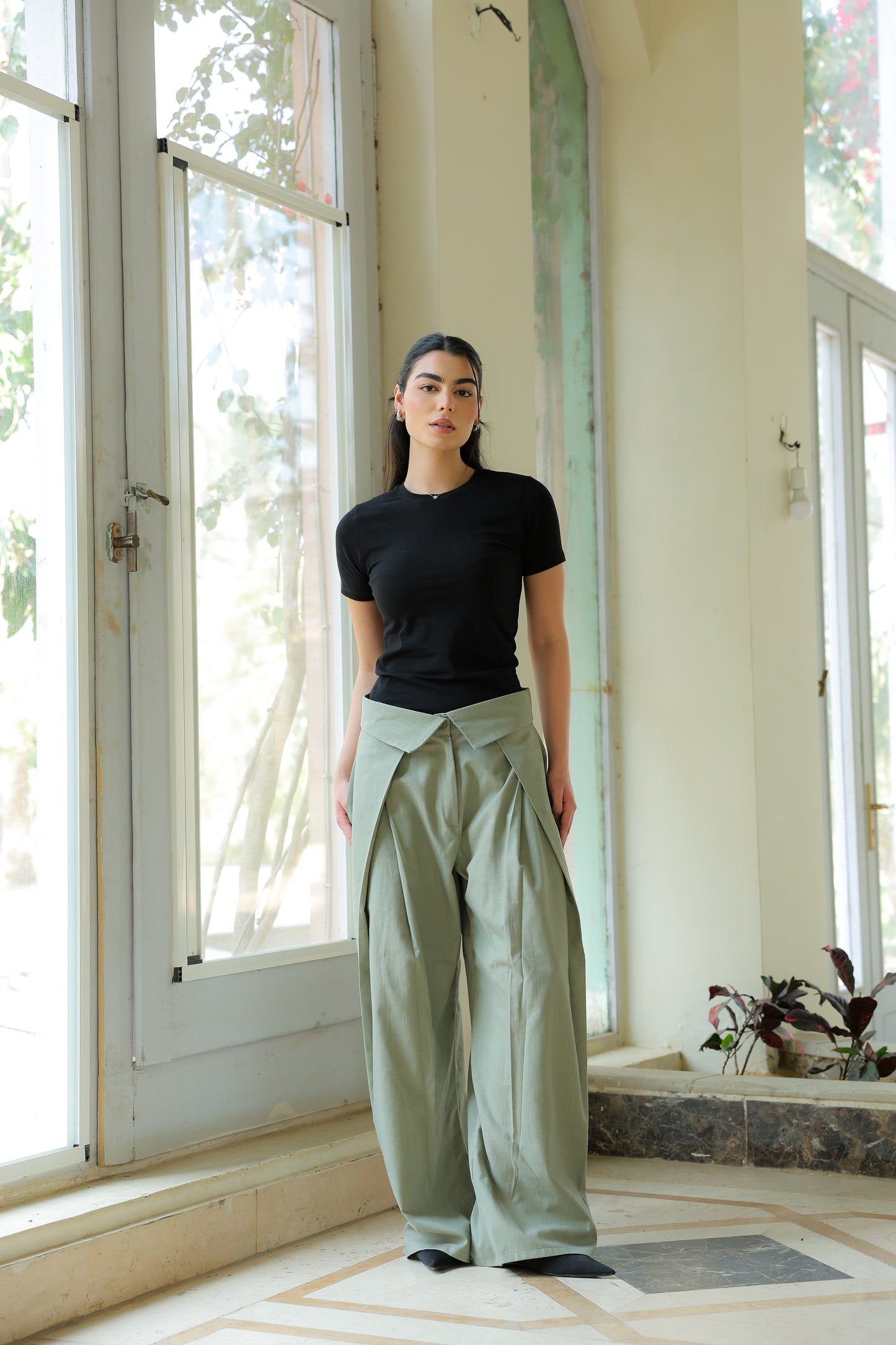 Matteo pants in linen mint