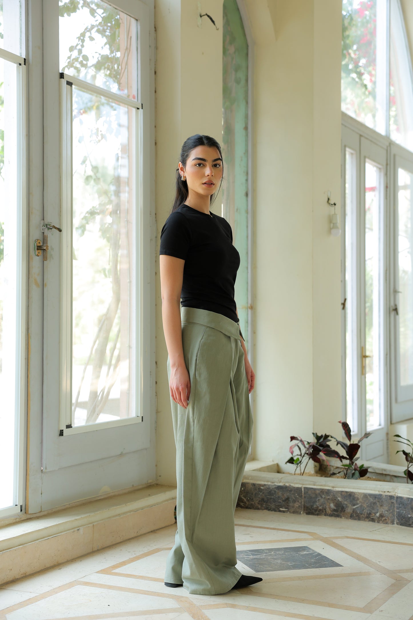Matteo pants in linen mint