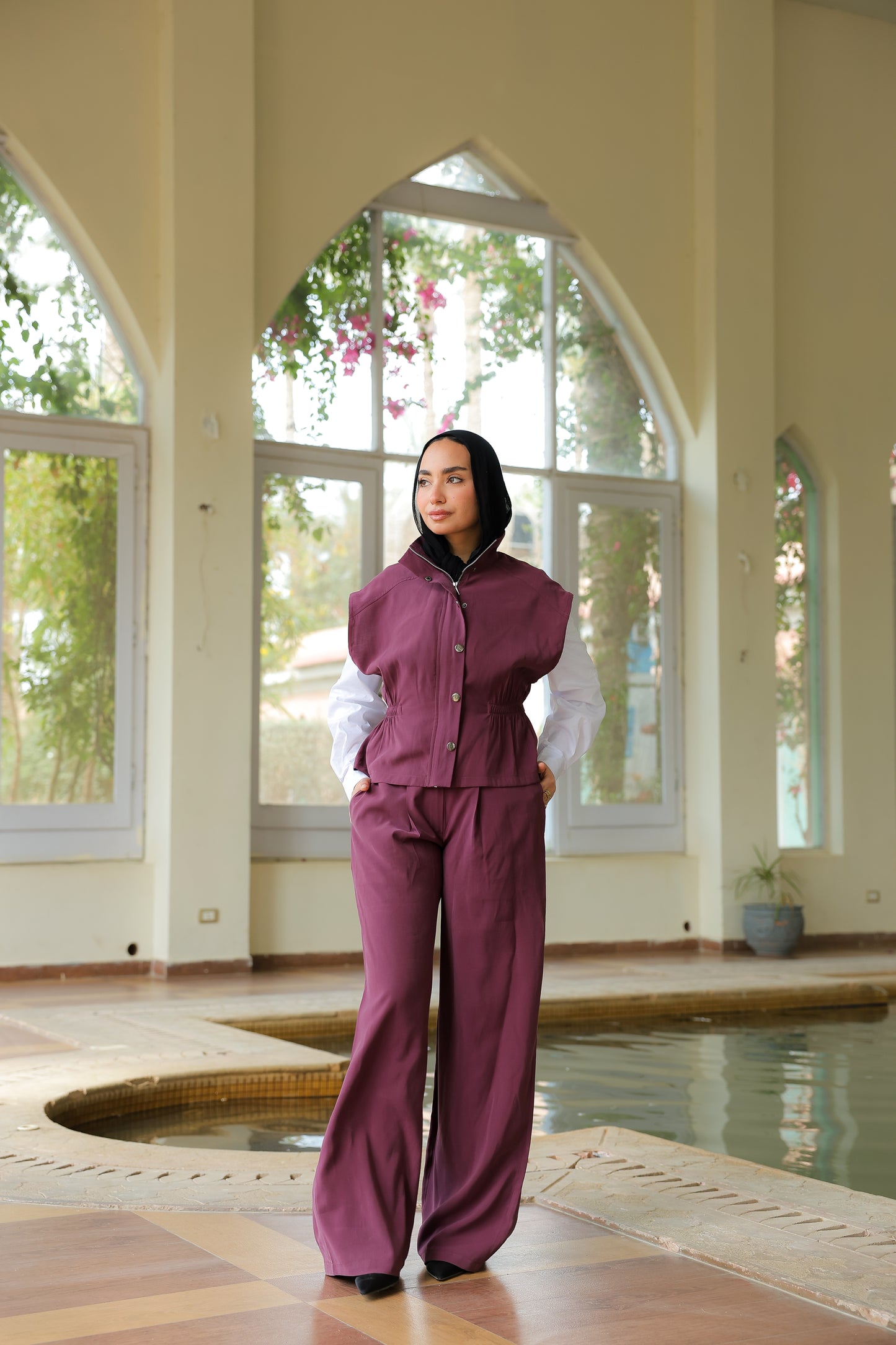 City Girl Set In burgundy