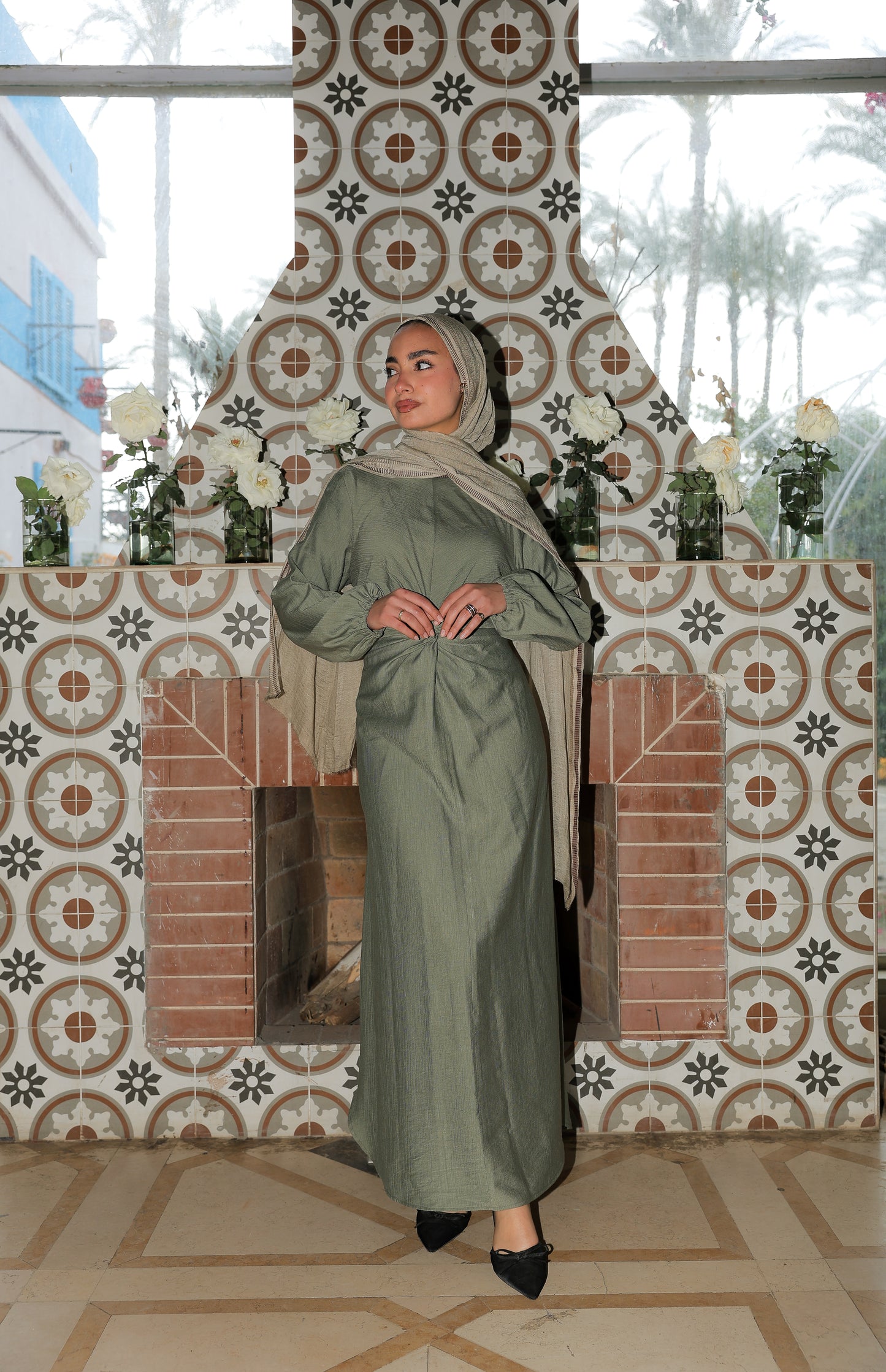Sofia diamond dress in Olive